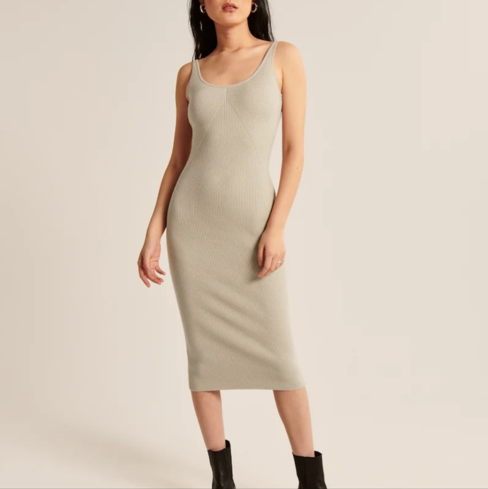 Abercrombie and Fitch elevated knit slip midi dress